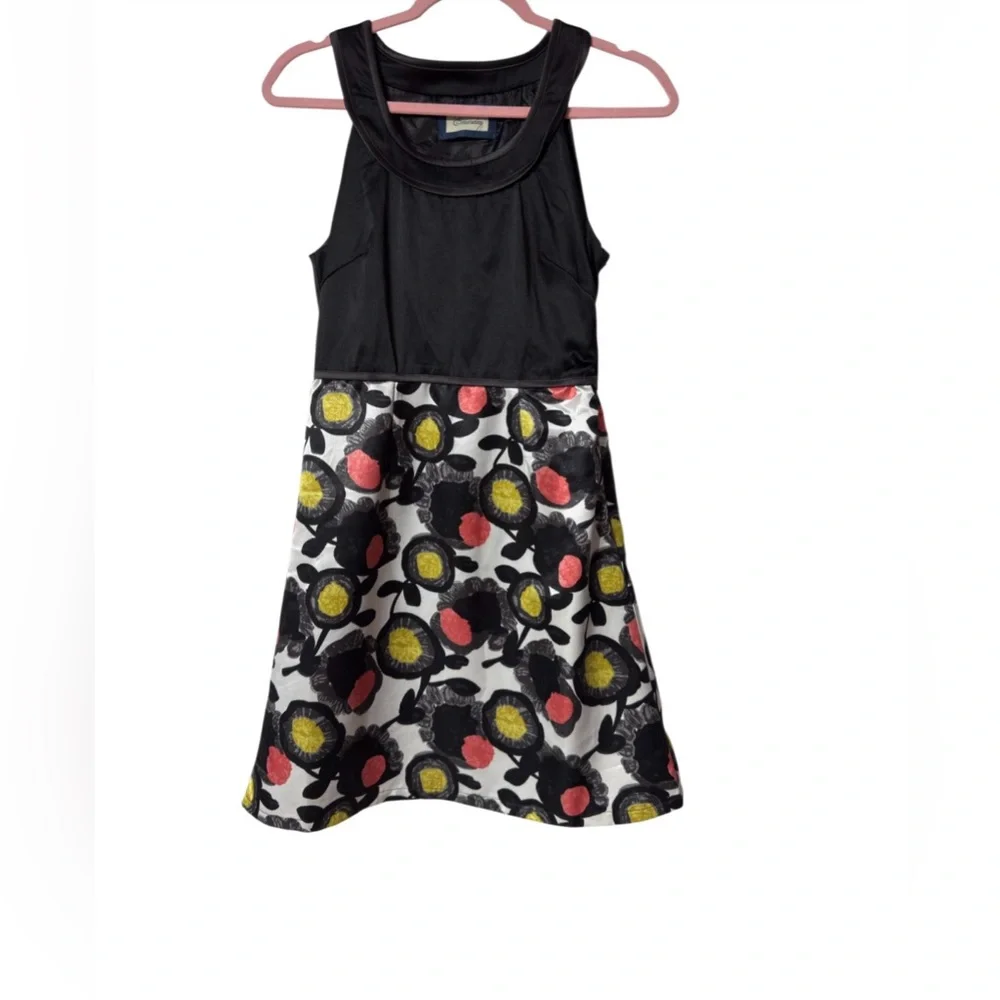 Emmelee for F.C. Black and Floral Kids Dress (TXA936)